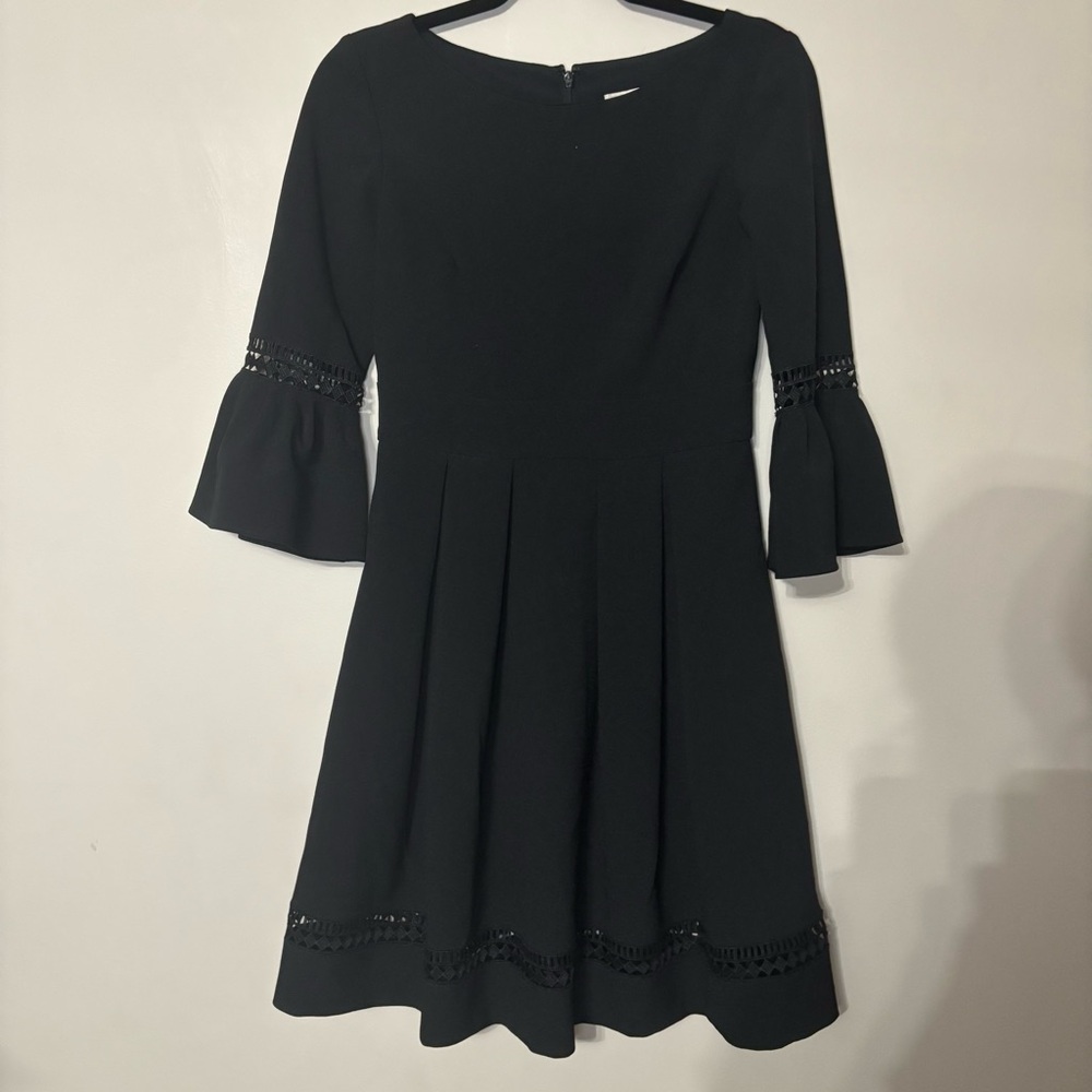 Eliza J Black Long Sleeve Dress with Bell Sleeves